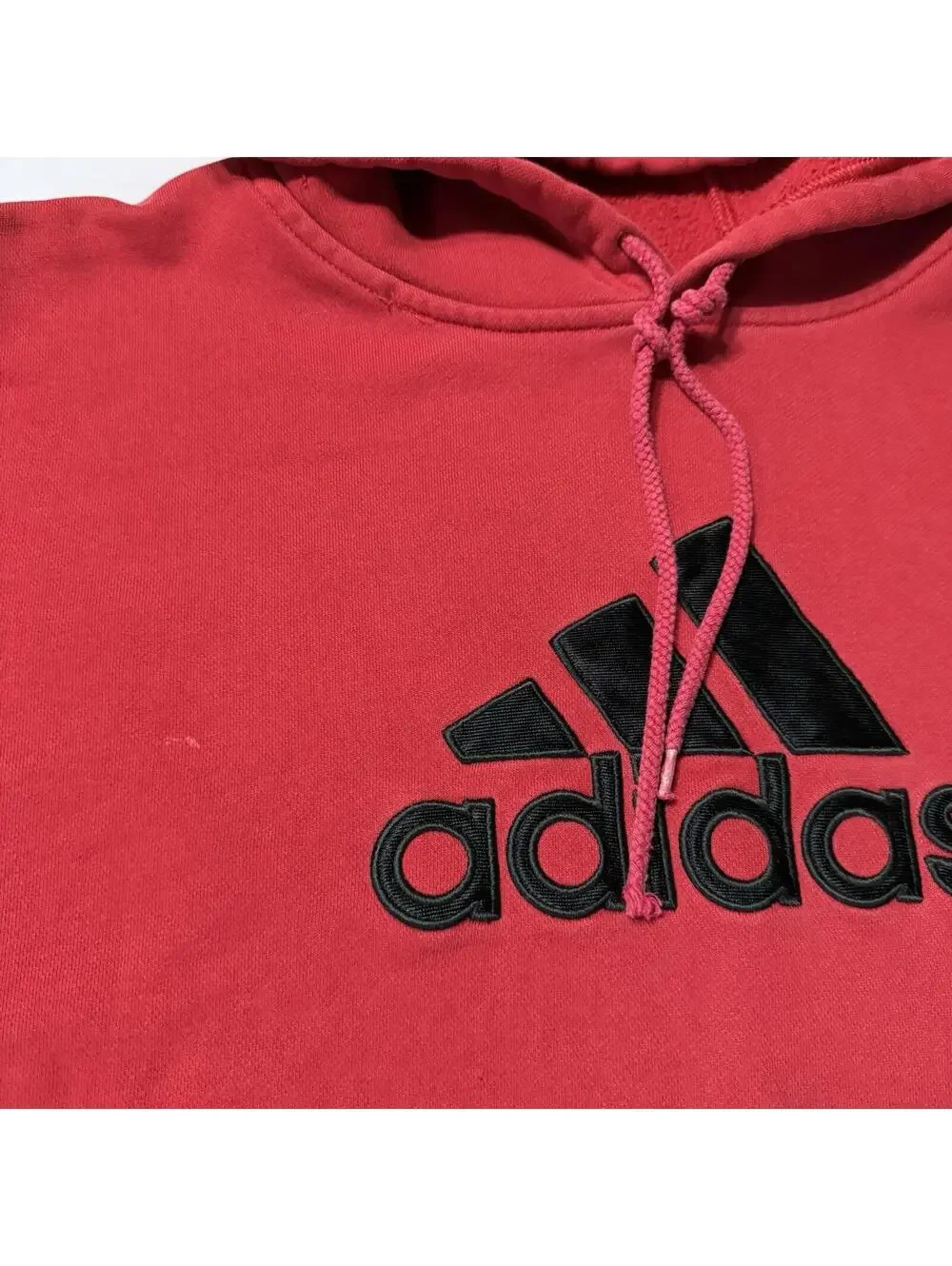 Vintage 2005 Adidas Hoodie Red Fleece Pullover Hoodie Big Logo AUZ002 Men Large - Picture 2 of 11